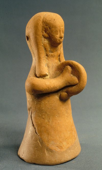 Figurilla de una mujer tocando los platillos (arcilla) de Phoenician